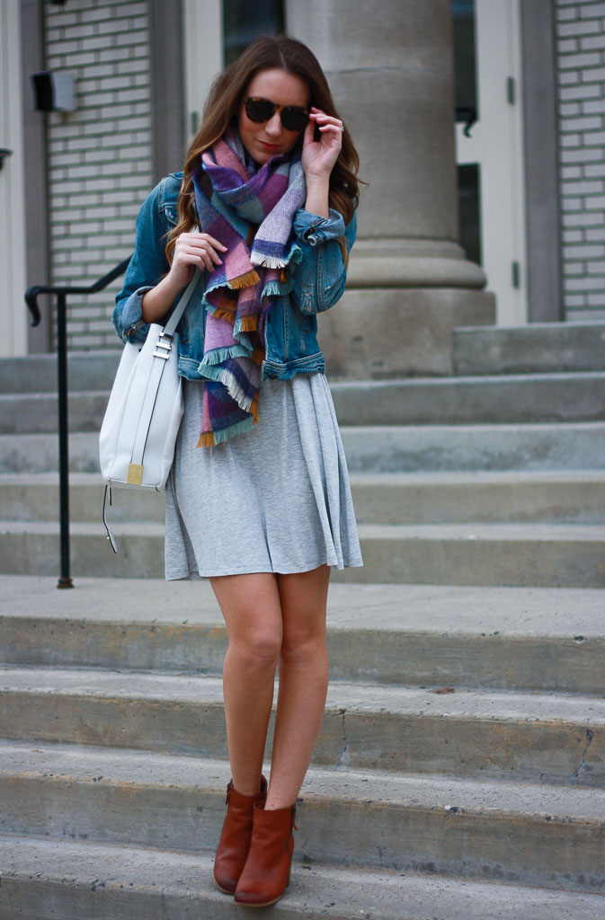 T shirt dress sales with ankle boots